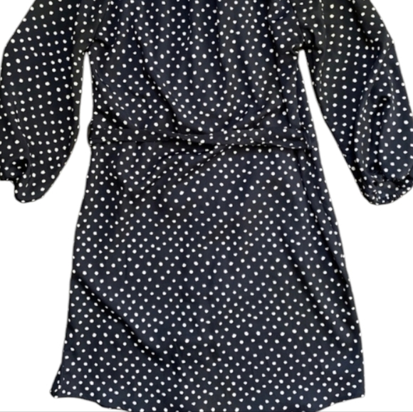 Anthropologie Maeve Preparation Polka Dot Dress Blk/Wh Button-Down Waist-Tie XS - Picture 10 of 14